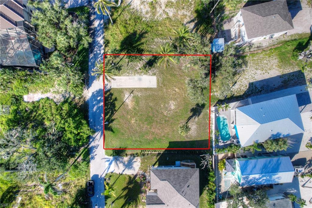 Aerial view of property's location with property boundaries highlighted