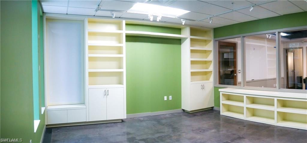 Below grade area featuring built in features