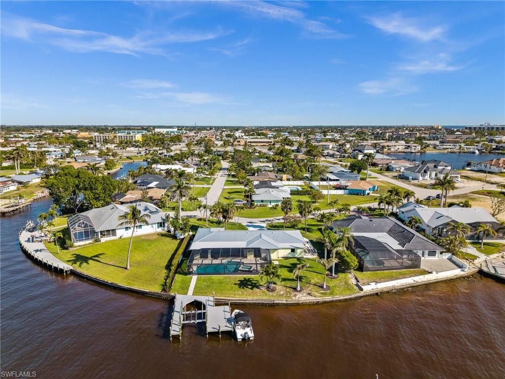 Aerial View of the back of the home on 116 feet of Riverfront
