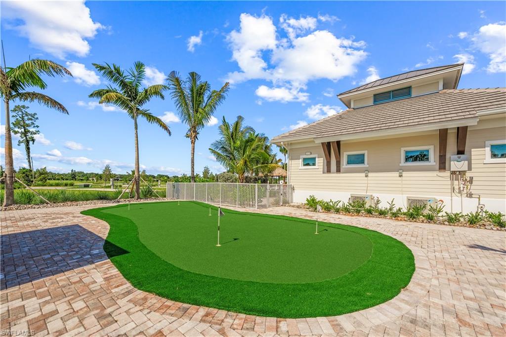 putting green and bath house