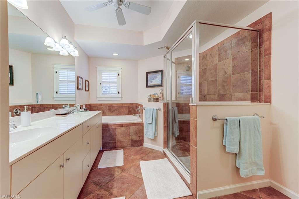 Separate shower and soaking tub