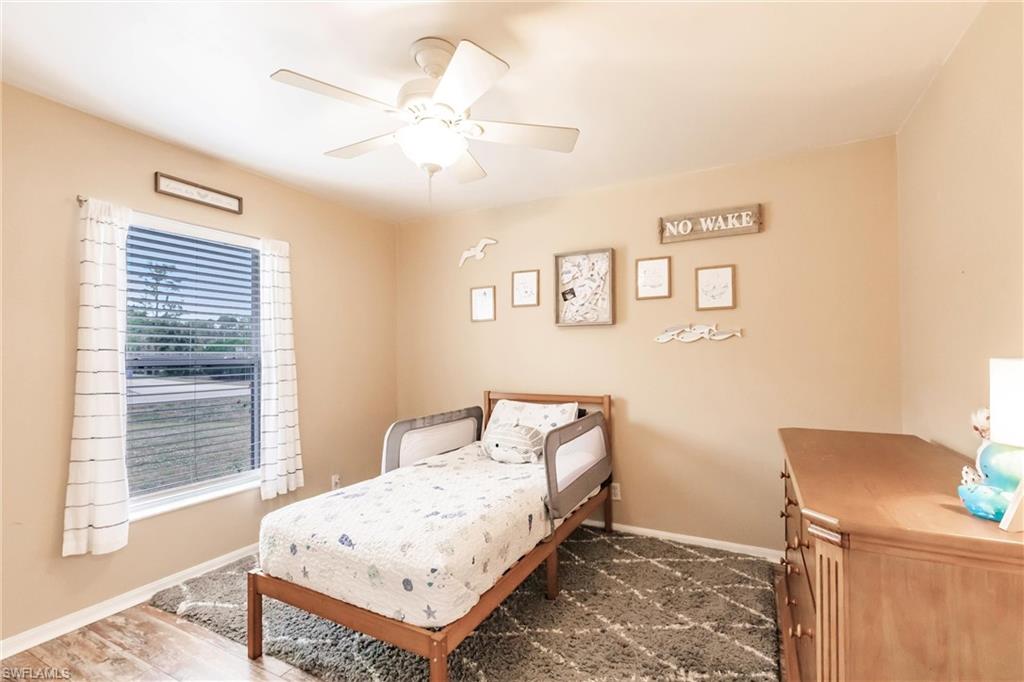 Bedroom with a ceiling fan