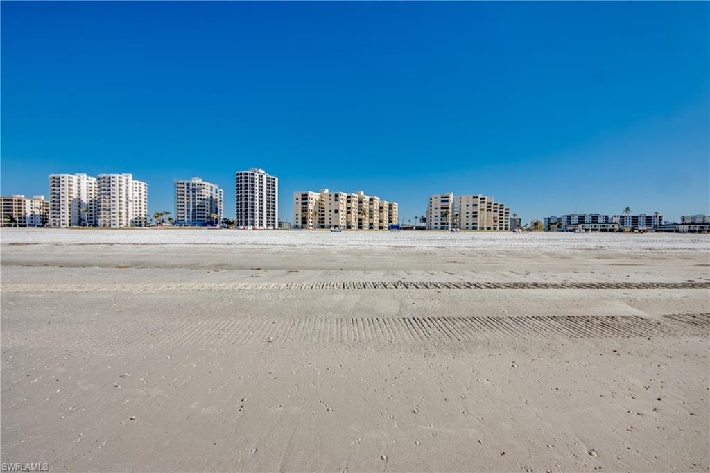 View from the beach looking back at the building