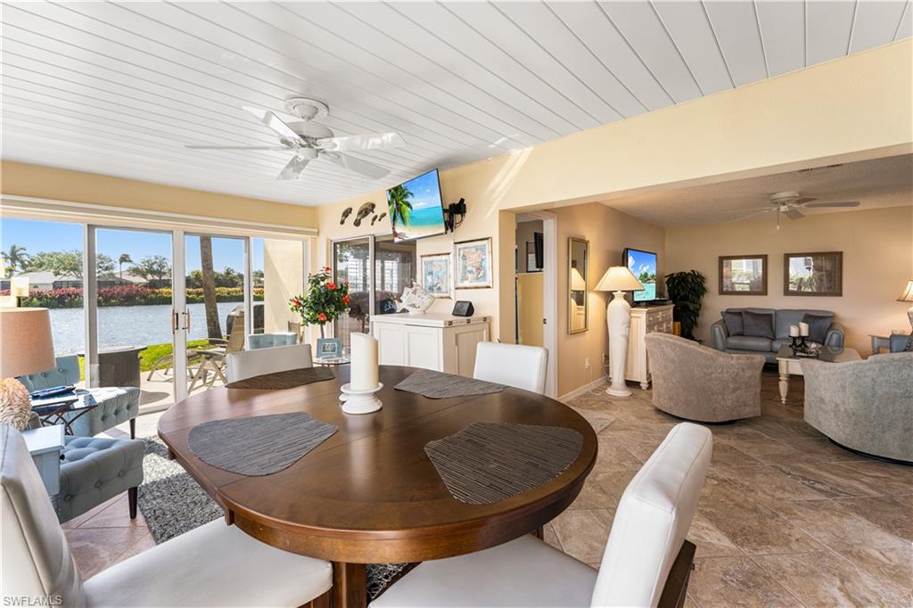 The lanai has been enclosed so it is part of the main living area.