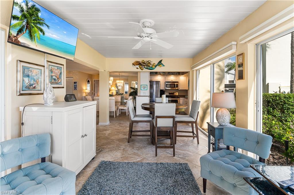 All open space from your glassed in lanai into your living area.