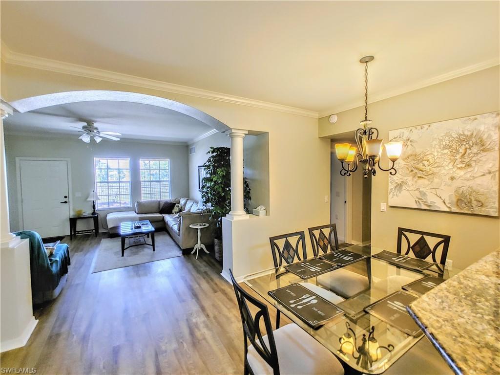 View from dining area into living area