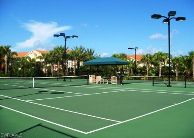 View of tennis court