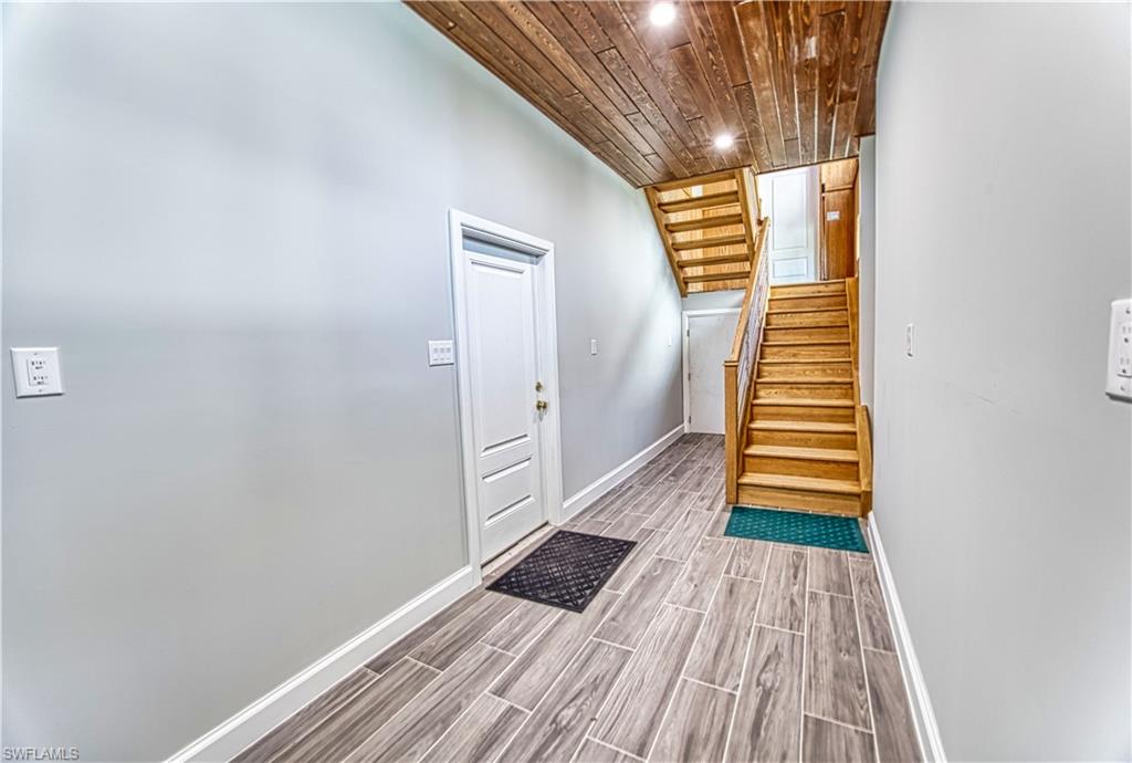 Lower Level Entry from Garage with Storage Closet