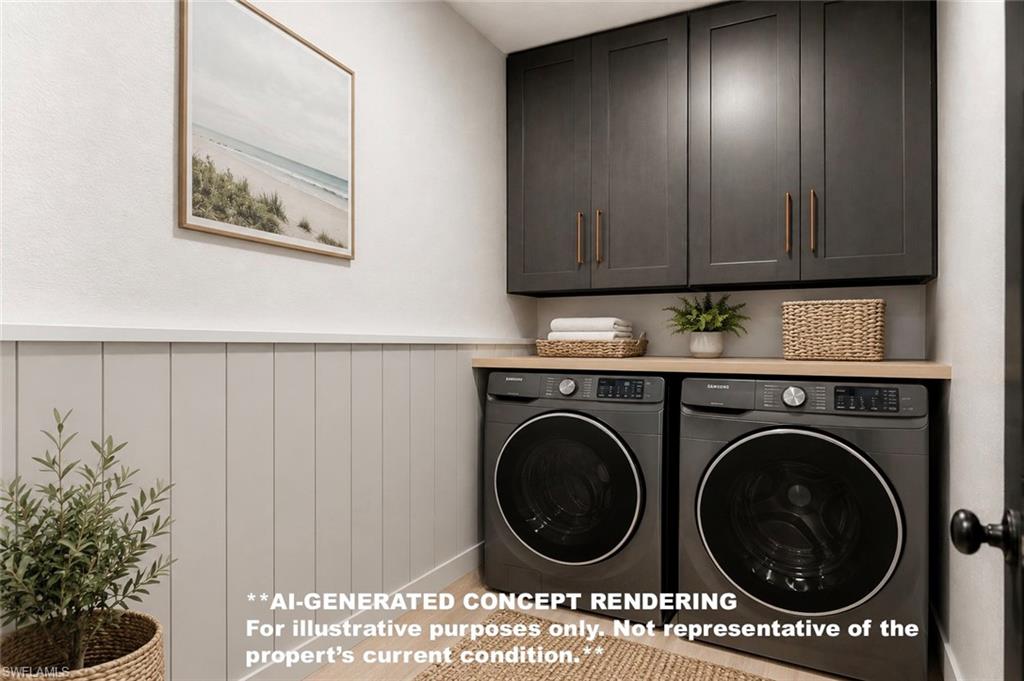 Vertical shiplap paneling and matte finish upper cabinetry