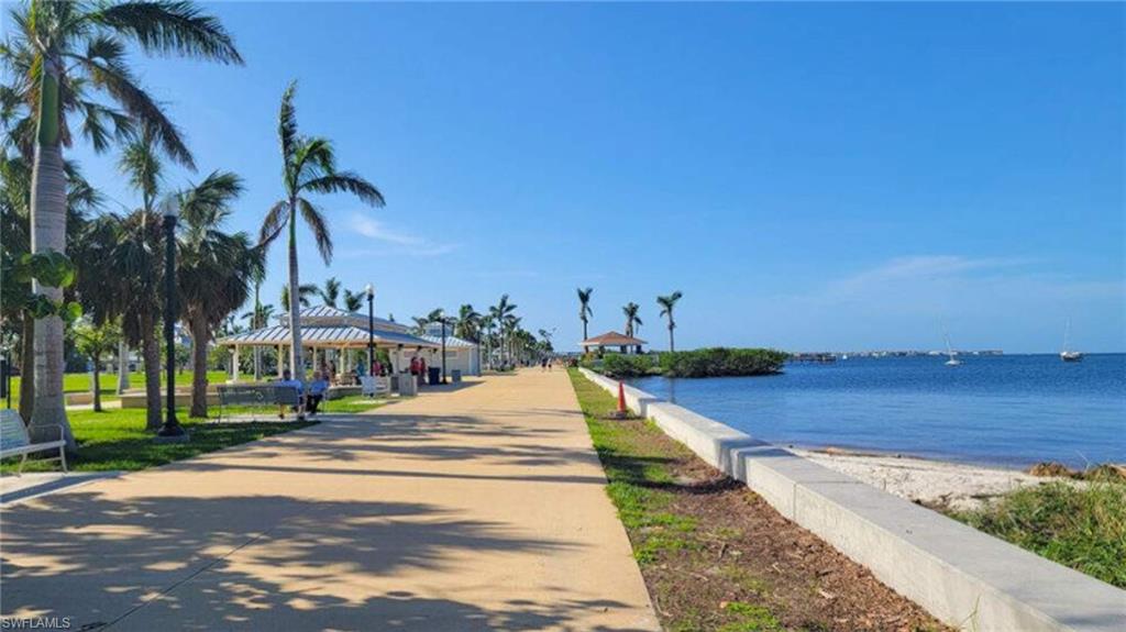 Property view of water featuring a gazebo