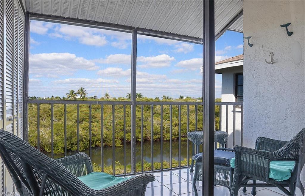 Balcony with a water view