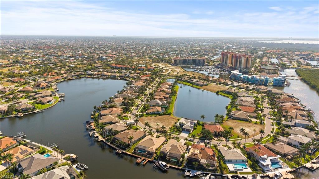 Aerial waterfront view