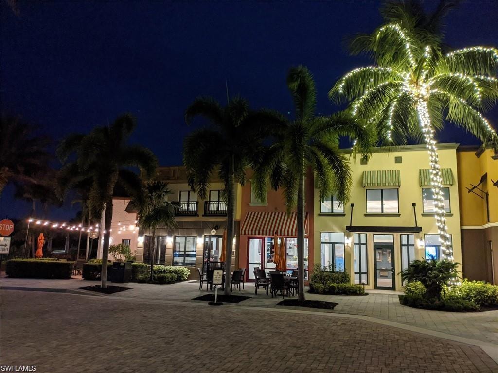 View of property at night