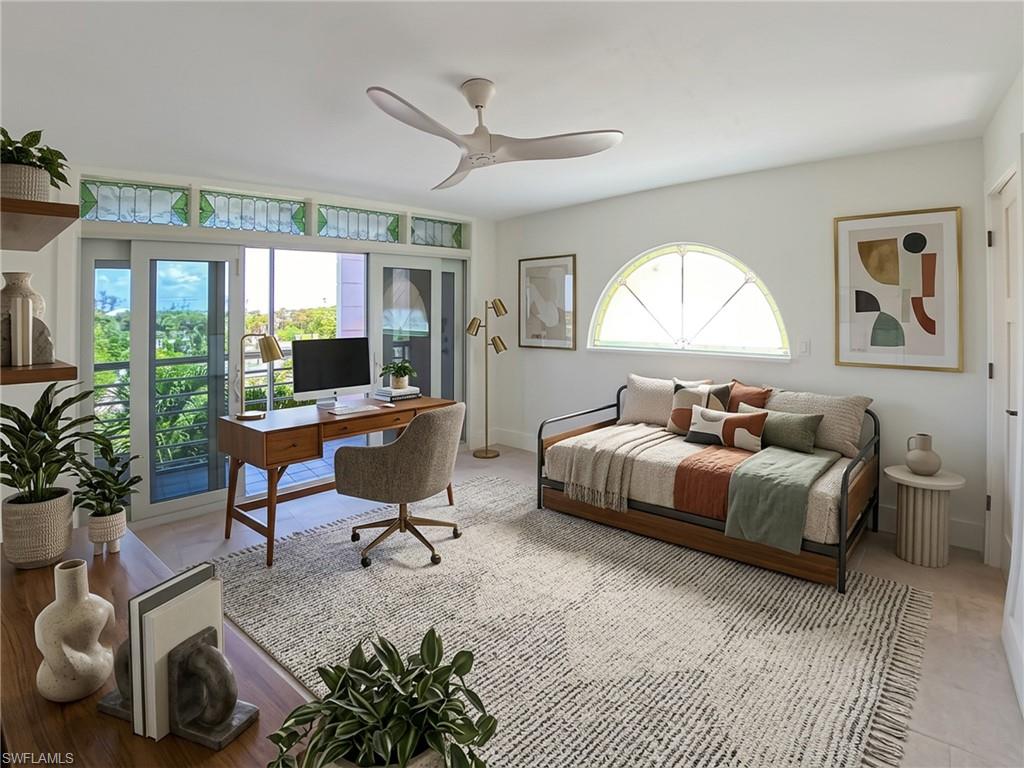 Guest bedroom 2 - virtually staged as a home office