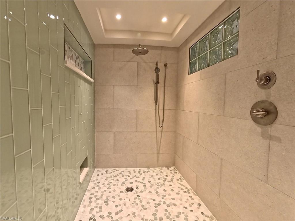 Primary bathroom has a large shower