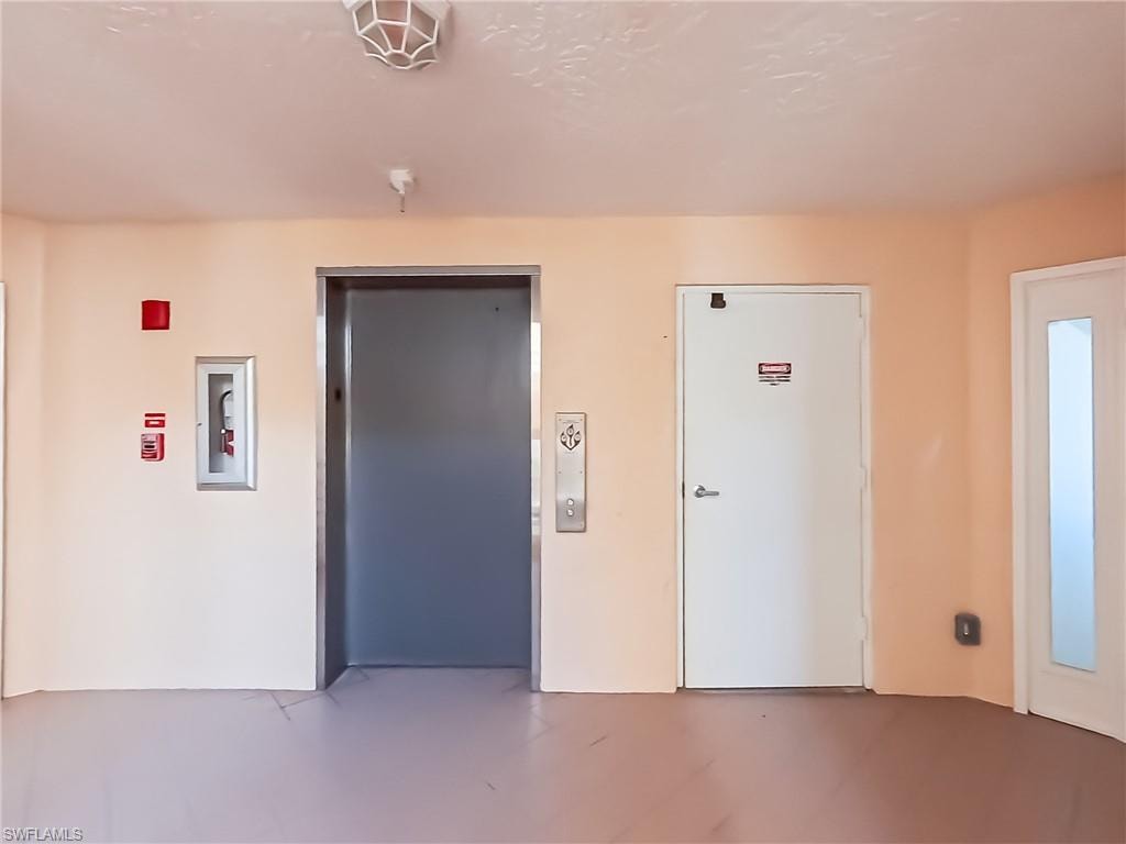 Elevator is conveniently located just outside of the front door