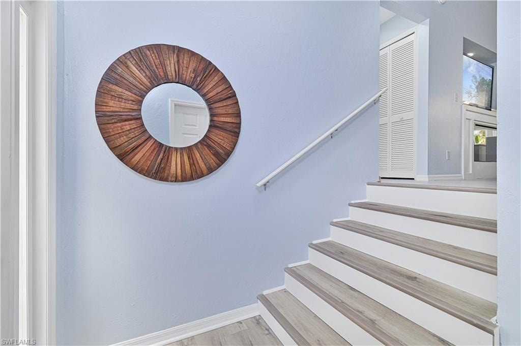 Stairway with baseboards