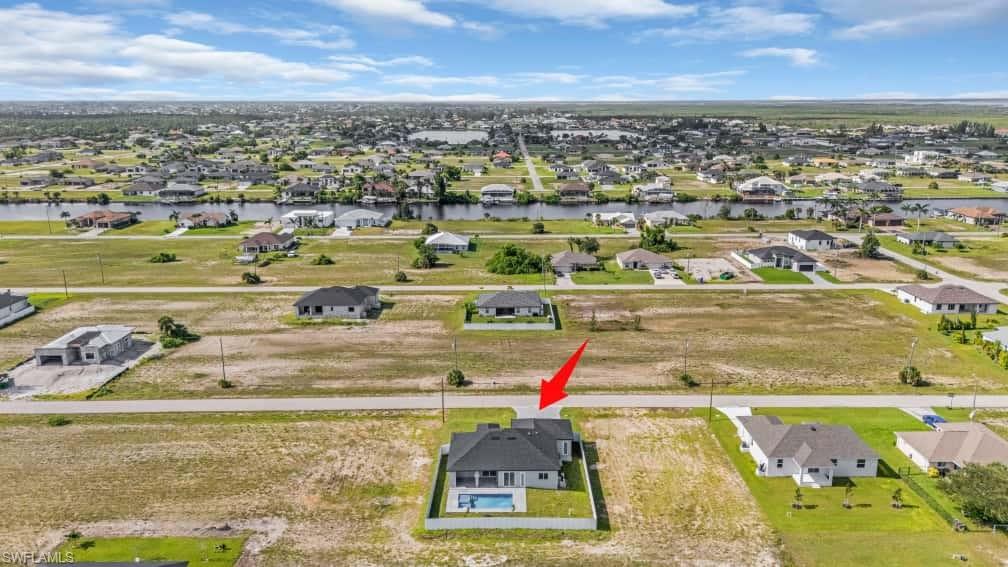 Aerial view of residential area