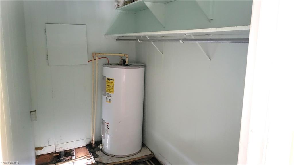 Utility room with water heater