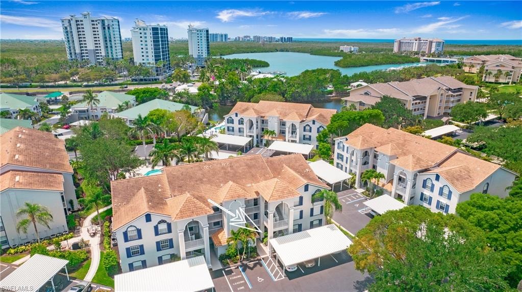 Drone / aerial view of a nearby body of water
