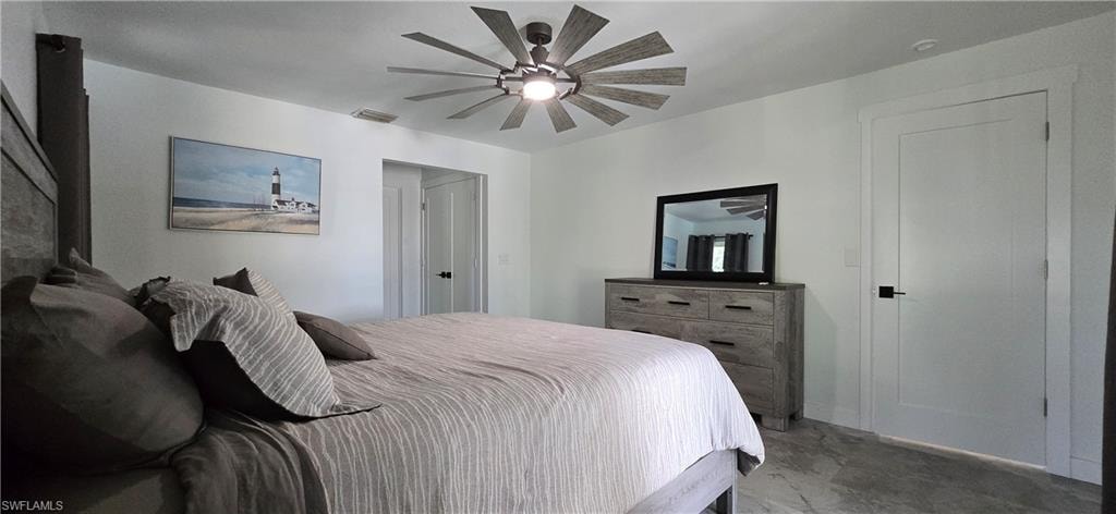 Bedroom with ceiling fan