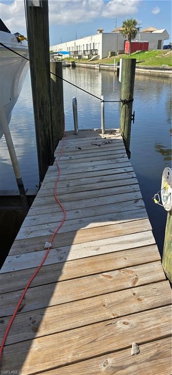 Dock with a water view