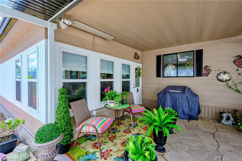 View of patio featuring grilling area