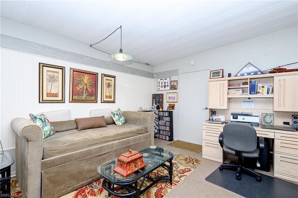Office space with light carpet