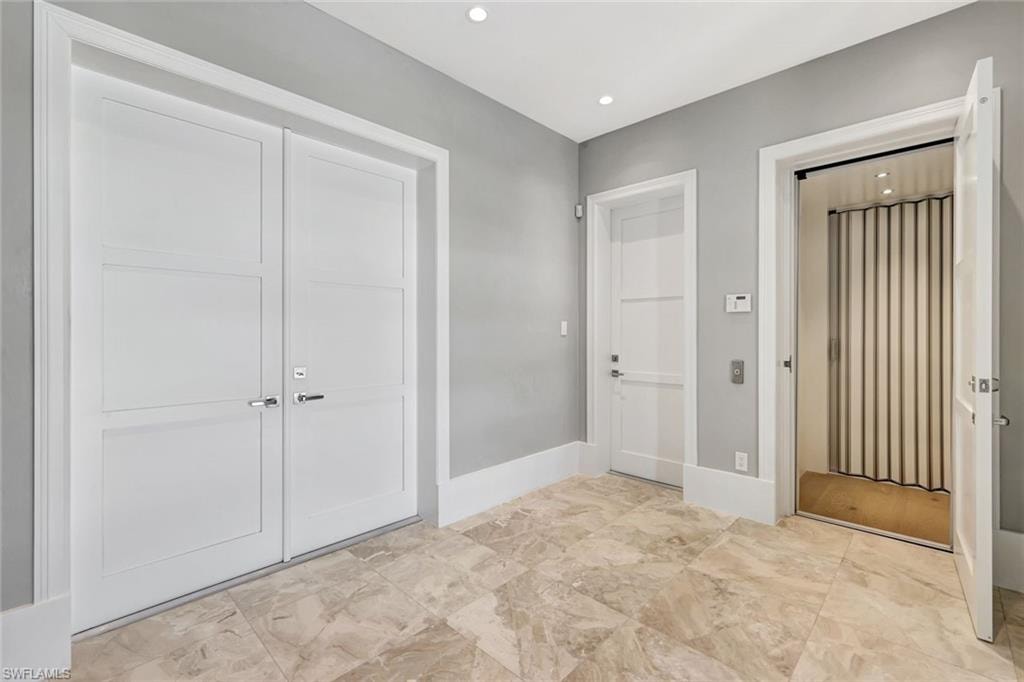 Front entry with elevator  ground level