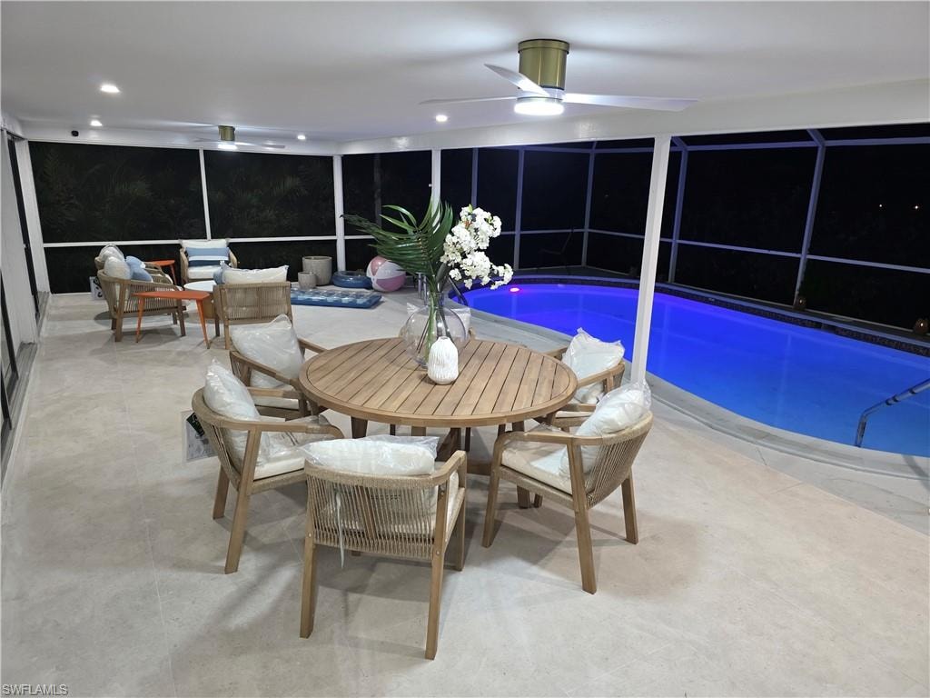 Pool Area Lanai Night
