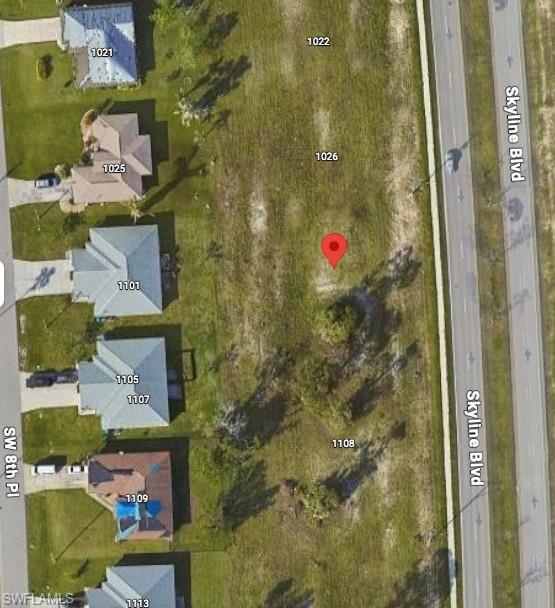 Aerial map of property and surrounding area