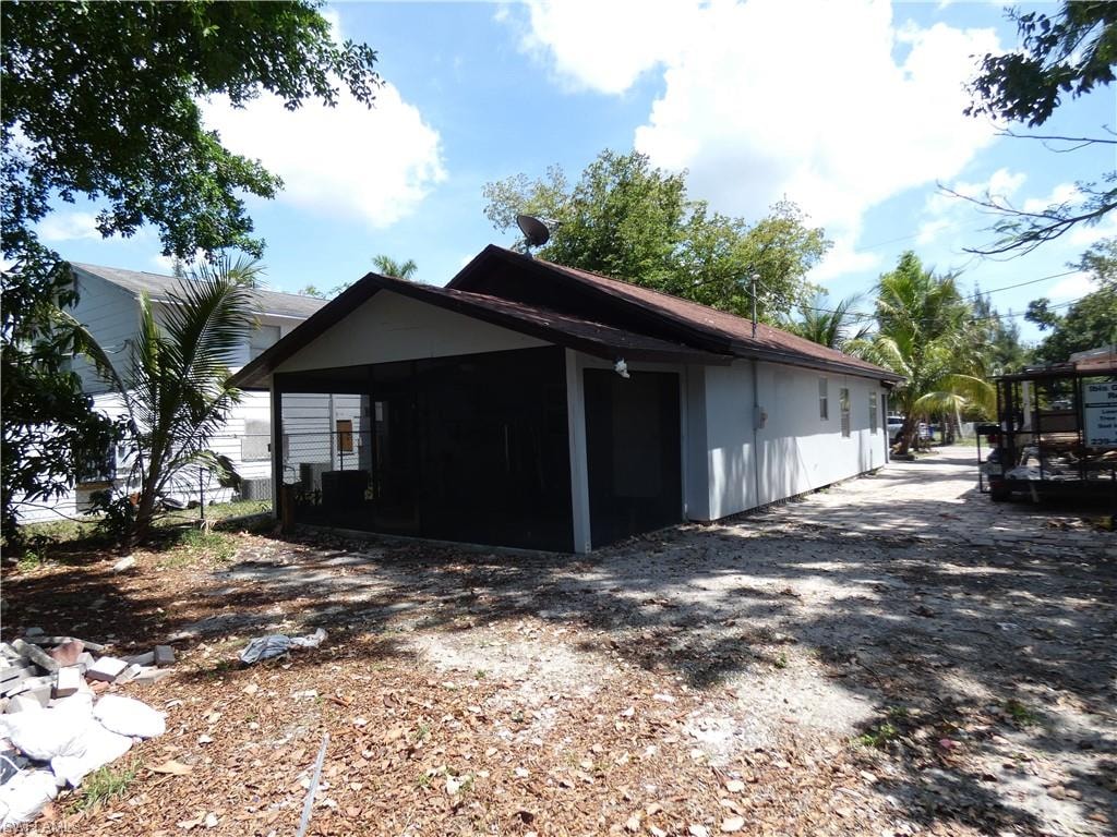 Garage with fence