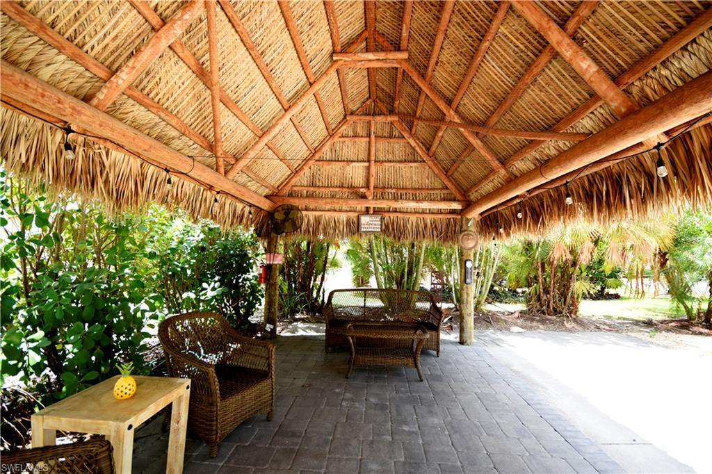 View of patio with a gazebo