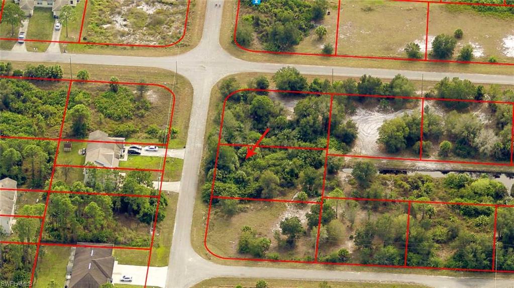 Aerial view of property's location with property boundaries highlighted