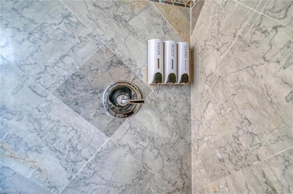 Bathroom view of tiled shower