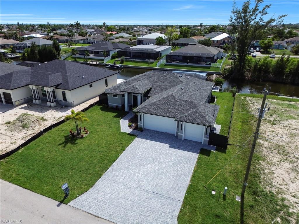 Aerial perspective of suburban area
