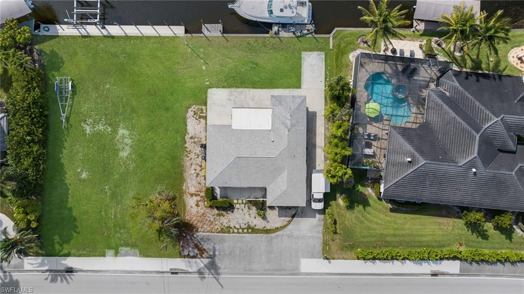 Aerial view of a pool area