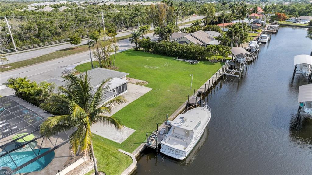 Bird's eye view of a nearby body of water