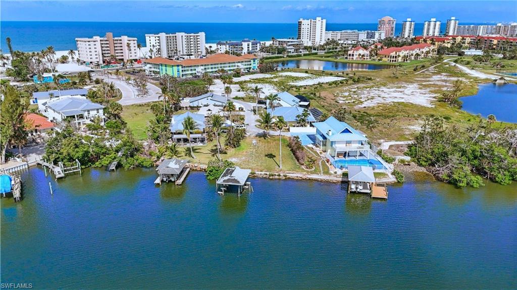 Bird's eye view of a large body of water -  VIRTUALLY ENHANCED