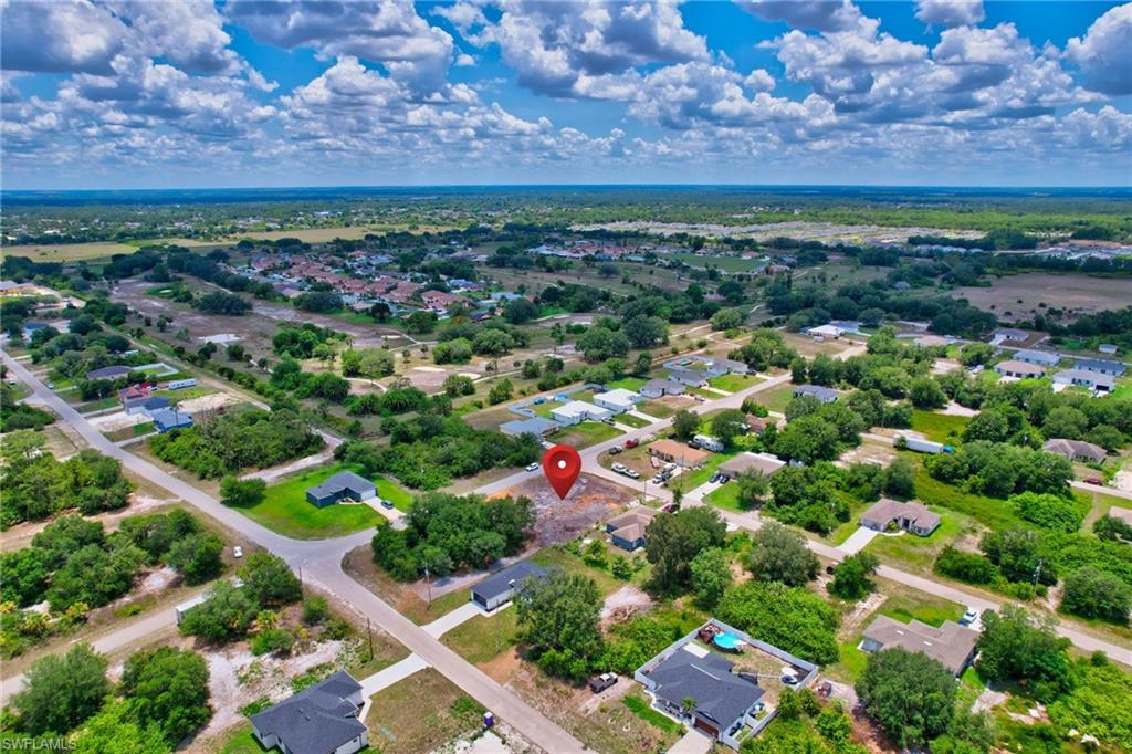 Aerial view of residential area