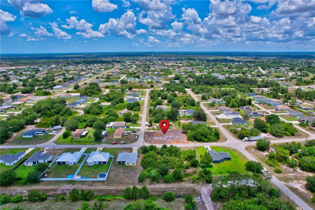 Aerial view of residential area