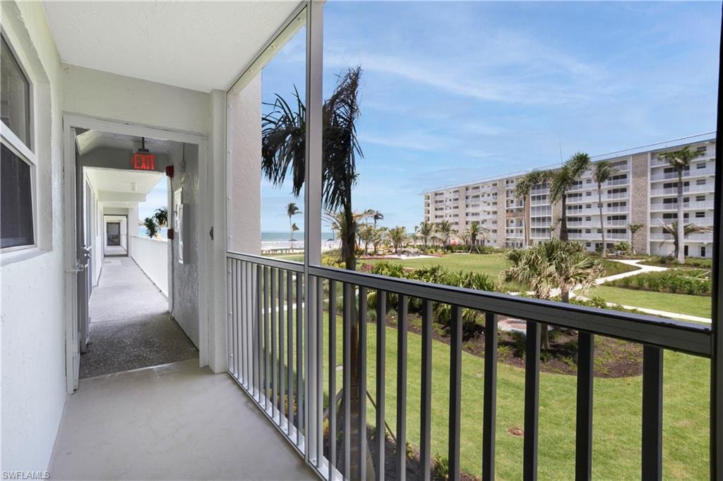 Private end unit entry to front balcony