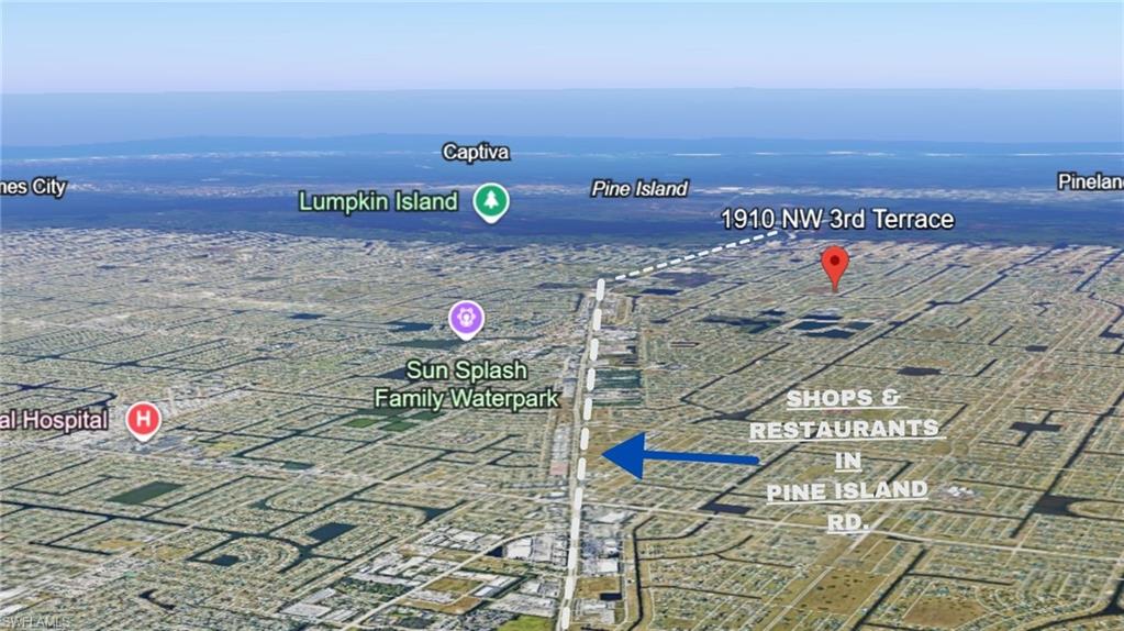 Aerial map of property and surrounding area