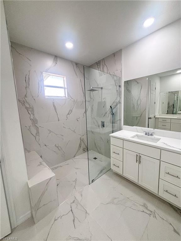 Spare room with light marble finish floors
