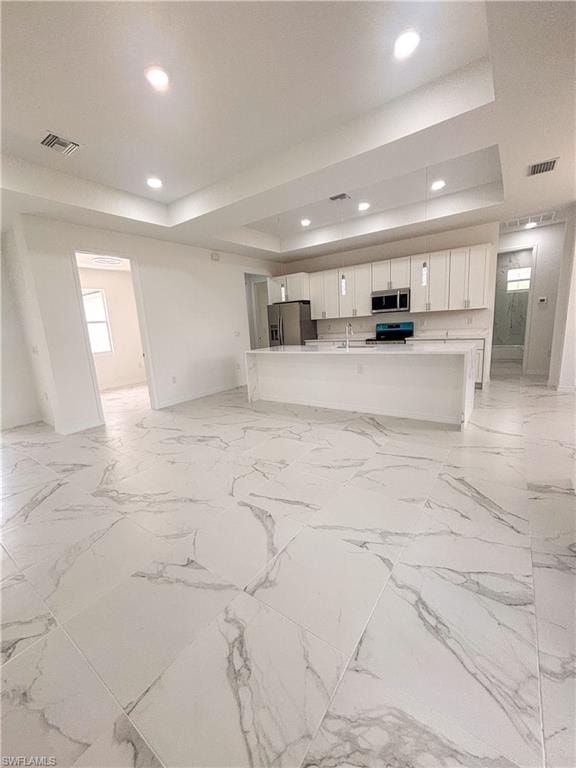 Garage with recessed lighting