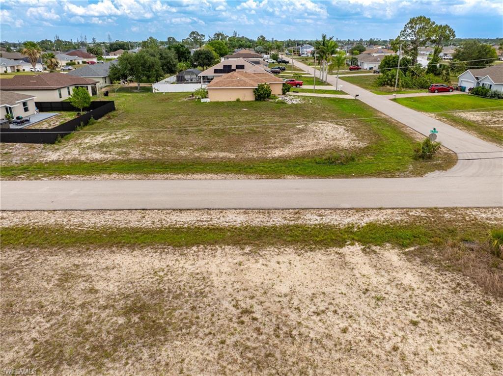 Aerial perspective of suburban area