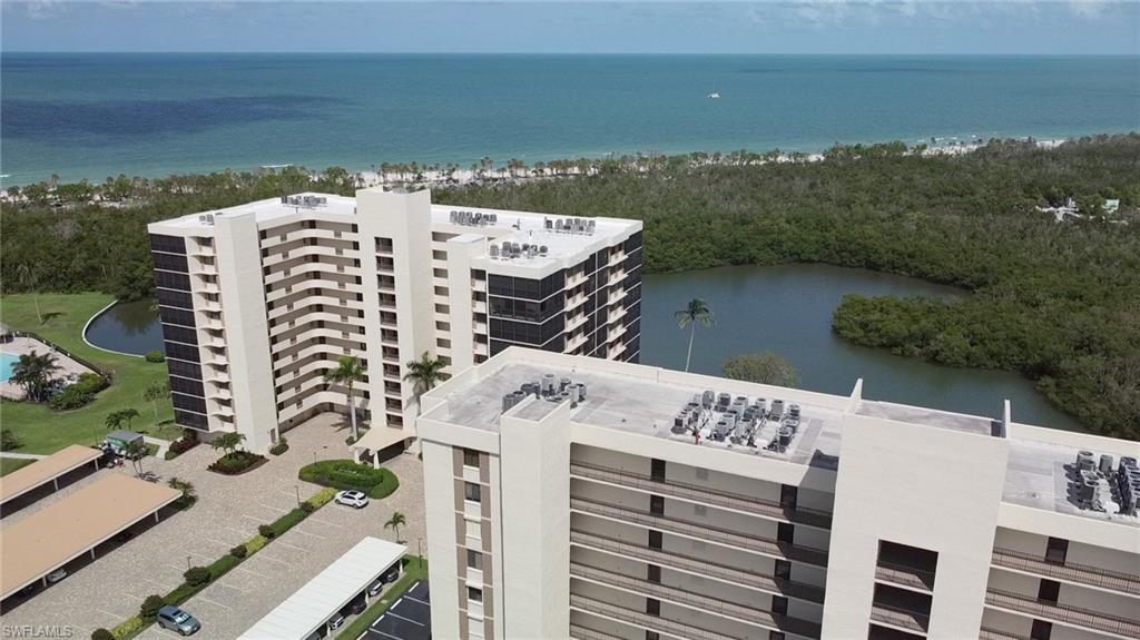 Drone / aerial view of a large body of water