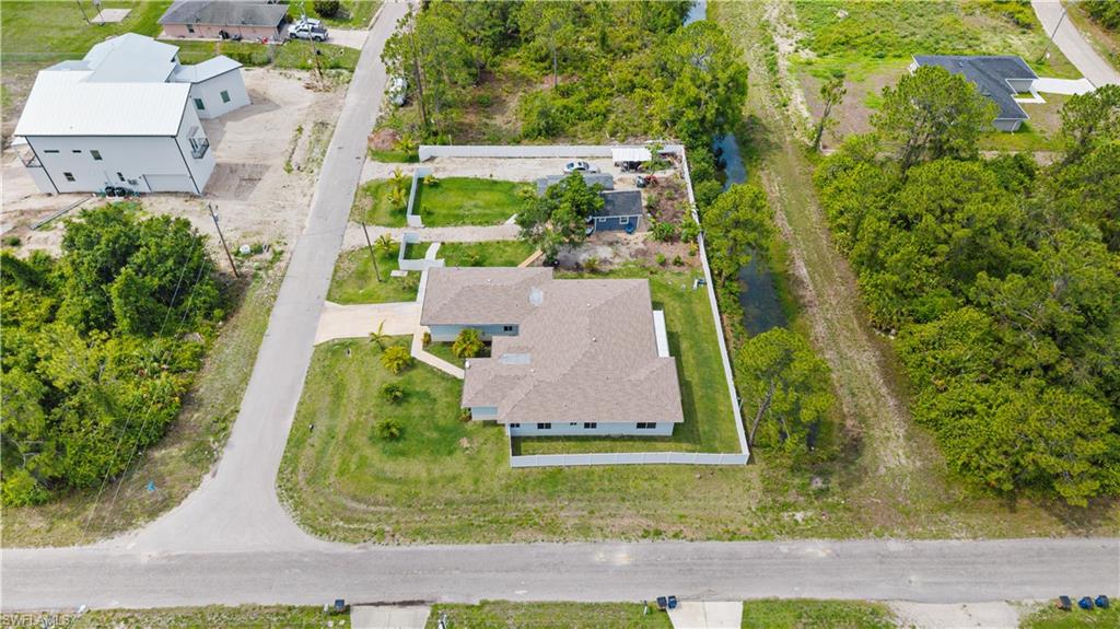 Aerial perspective of suburban area