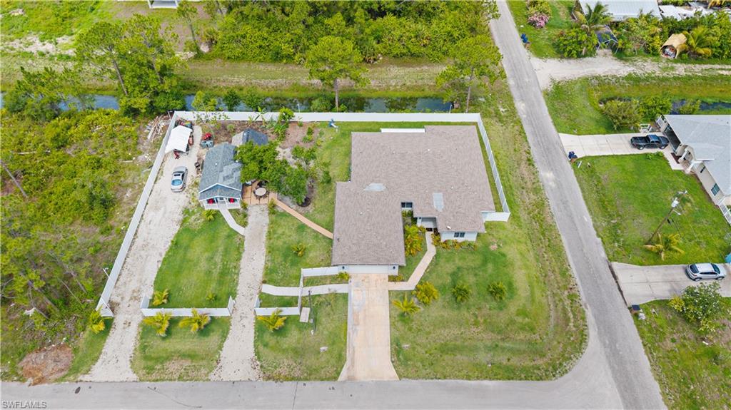 Drone / aerial view of a nearby body of water
