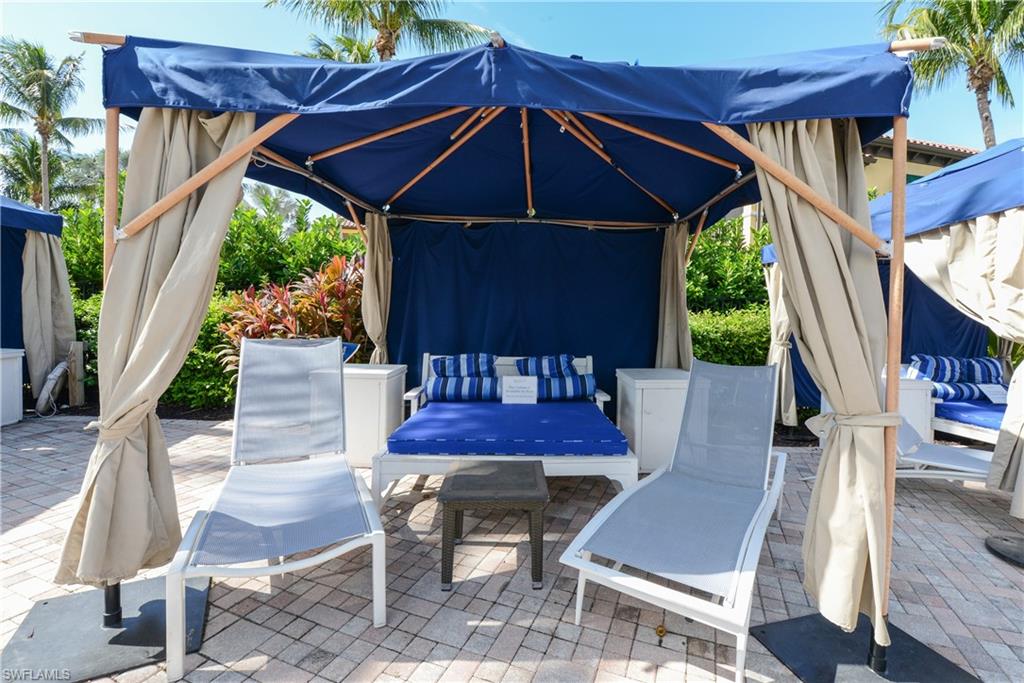 Cabanas surrounding resort pools